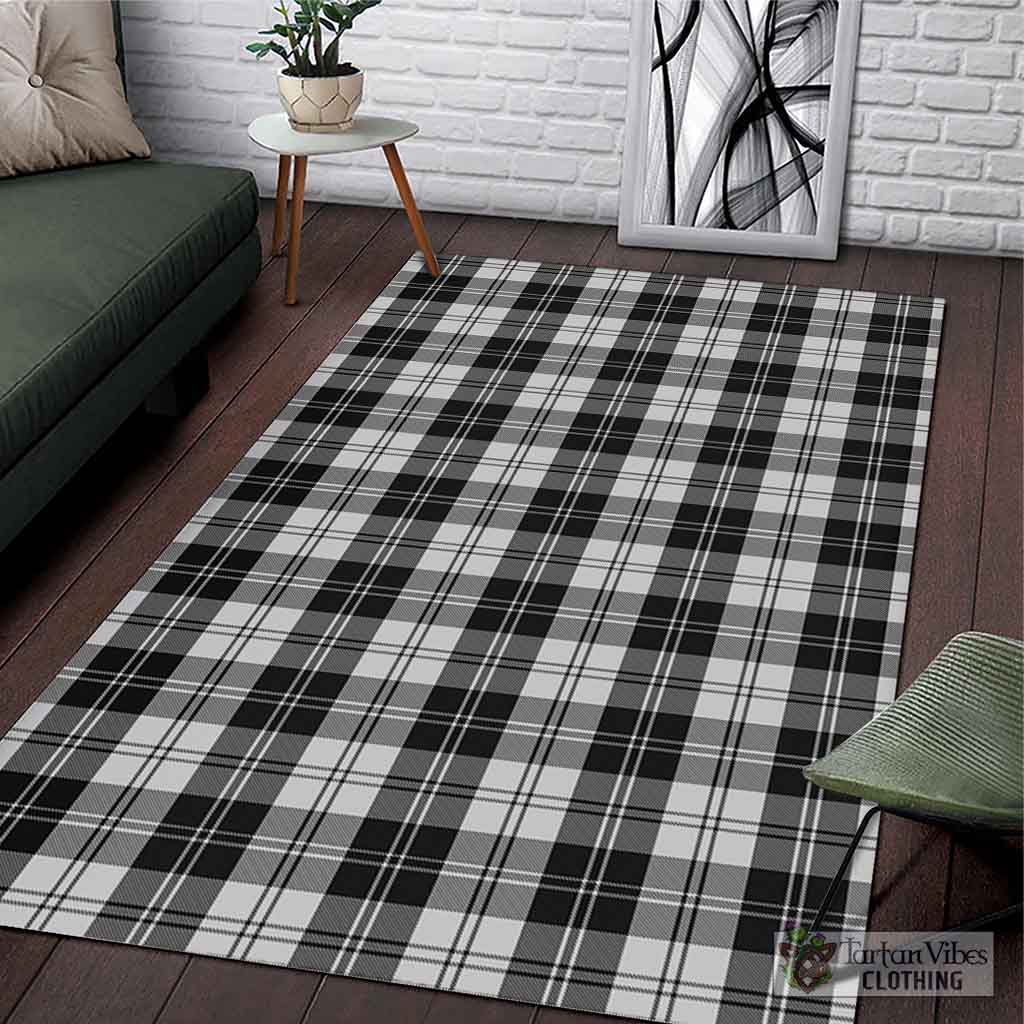 Tartan Vibes Clothing Erskine Black and White Tartan Area Rug