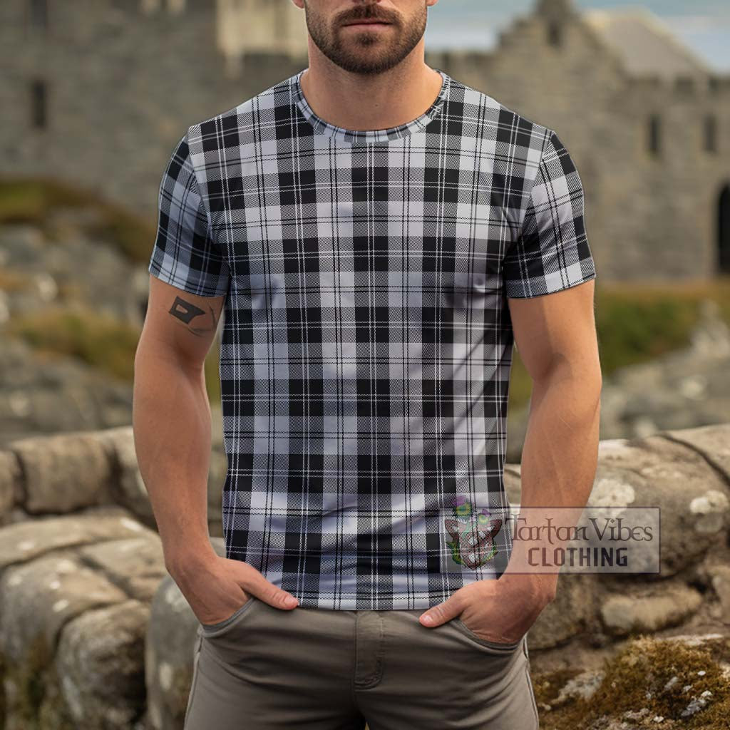 Erskine Black and White Tartan Cotton T-Shirt Men's Shirt - Tartanvibesclothing Shop