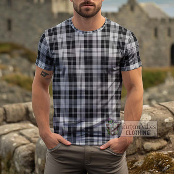 Erskine Black and White Tartan Cotton T-Shirt