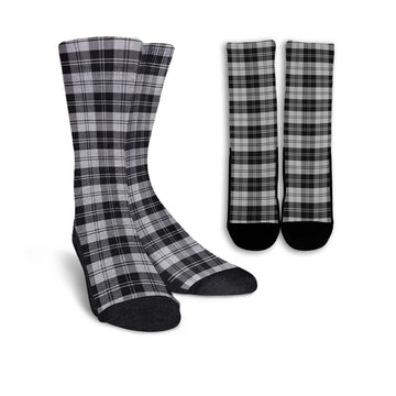 Erskine Black and White Tartan Crew Socks