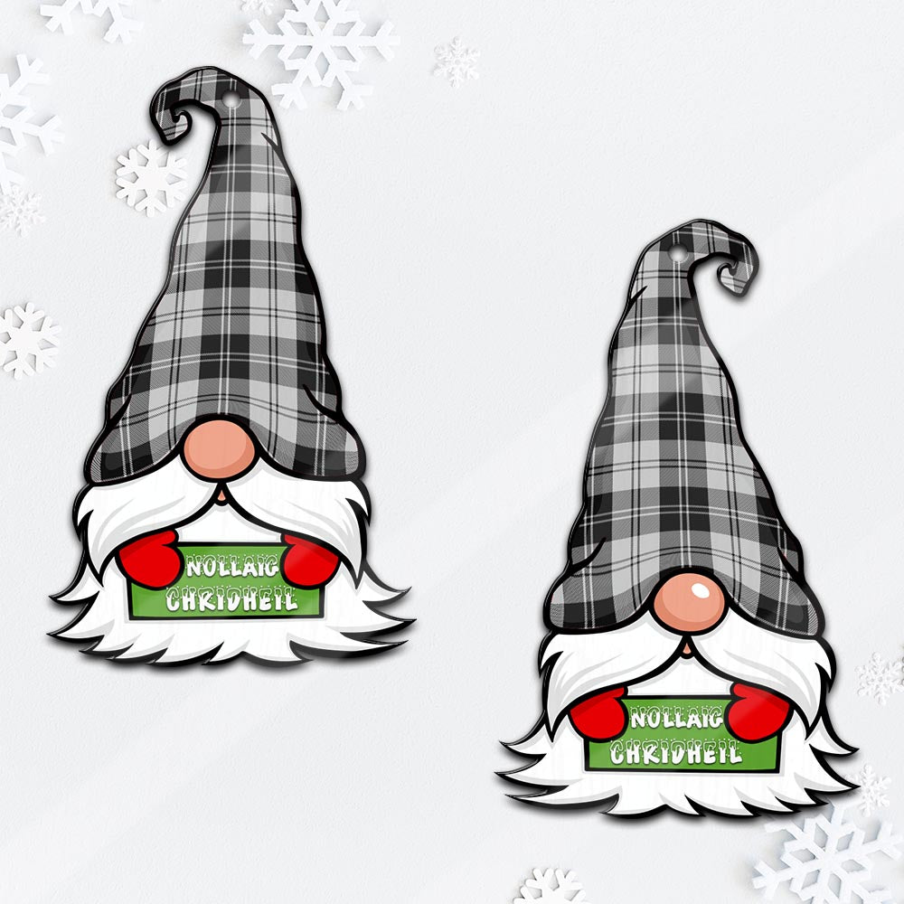 Erskine Black and White Gnome Christmas Ornament with His Tartan Christmas Hat - Tartan Vibes Clothing