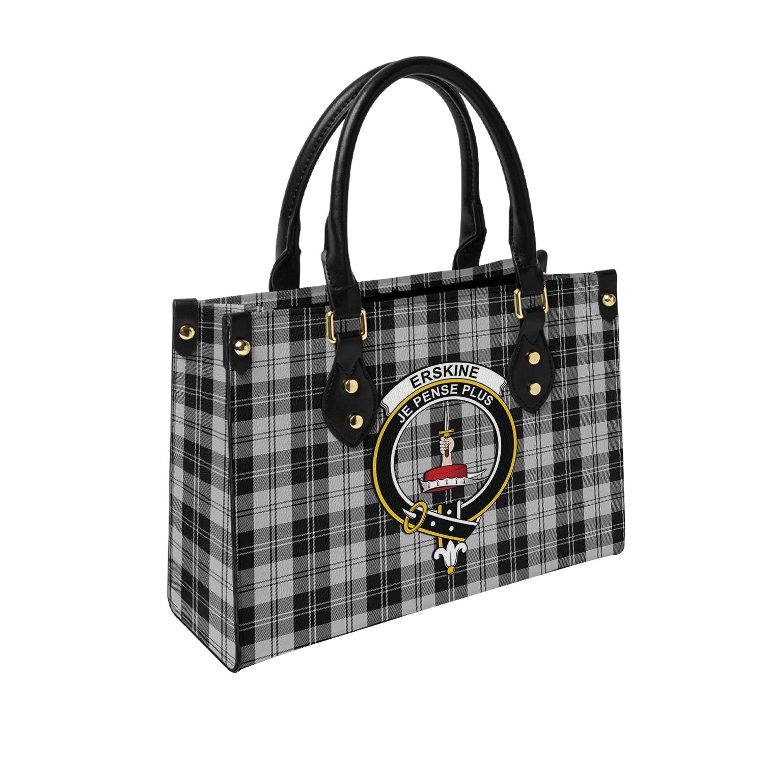 erskine-black-and-white-tartan-leather-bag-with-family-crest