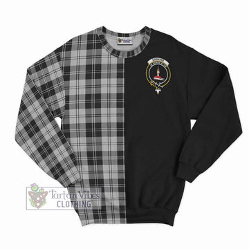 Erskine Black and White Tartan Sweatshirt with Family Crest and Half Of Me Style