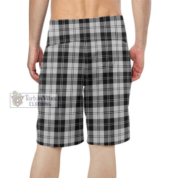 Erskine Black and White Tartan Men's Board Shorts