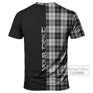 Erskine Black and White Tartan T-Shirt with Family Crest and Half Of Me Style