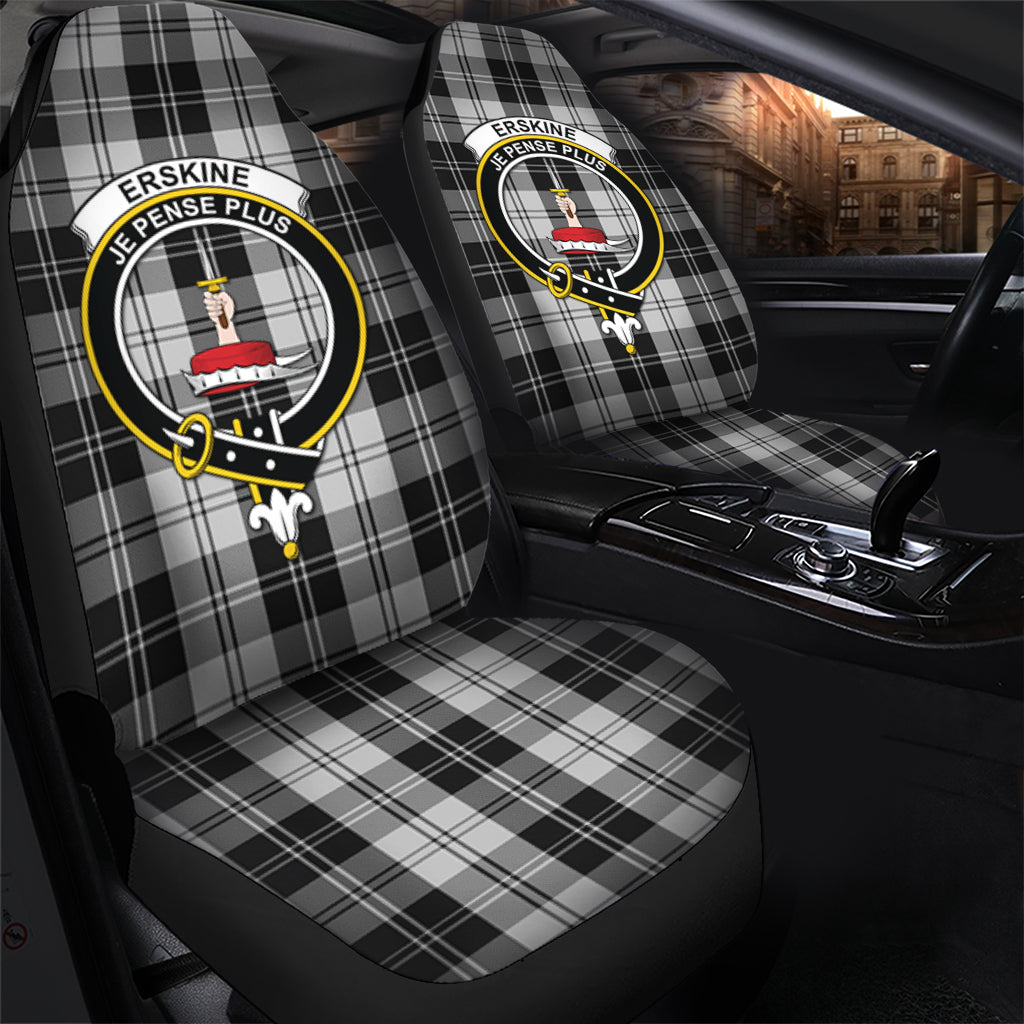 Erskine Black and White Tartan Car Seat Cover with Family Crest - Tartanvibesclothing