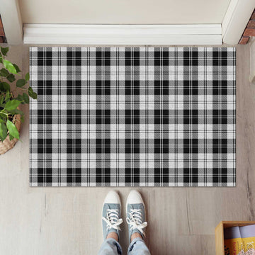 Erskine Black and White Tartan Door Mat