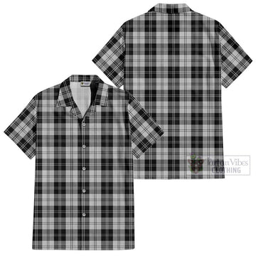 Erskine Black and White Tartan Cotton Hawaiian Shirt