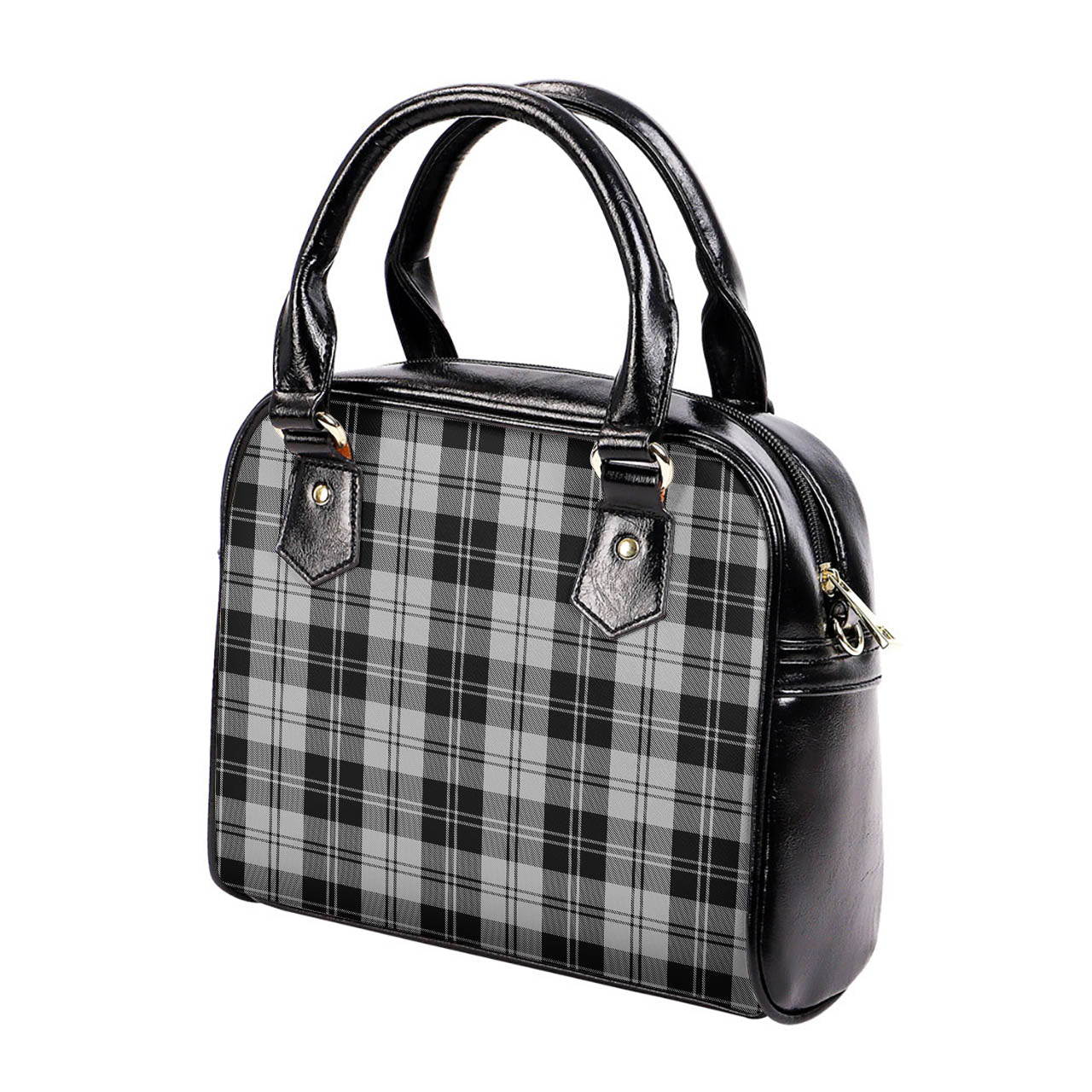 Erskine Black and White Tartan Shoulder Handbags - Tartanvibesclothing