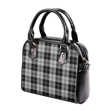 Erskine Black and White Tartan Shoulder Handbags