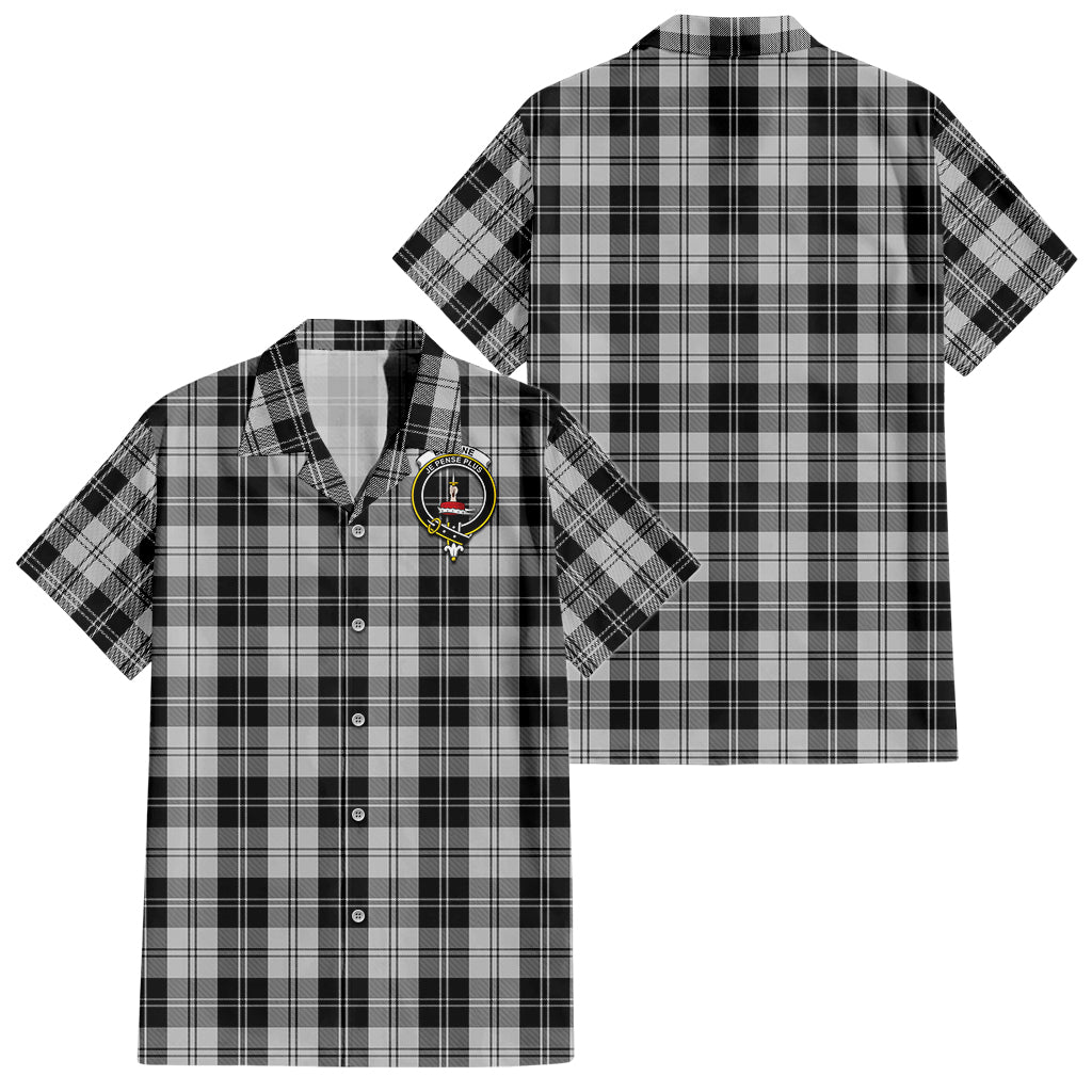 erskine-black-and-white-tartan-short-sleeve-button-down-shirt-with-family-crest