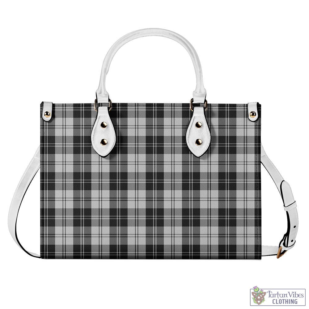 Tartan Vibes Clothing Erskine Black and White Tartan Luxury Leather Handbags