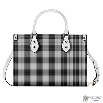 Erskine Black and White Tartan Luxury Leather Handbags