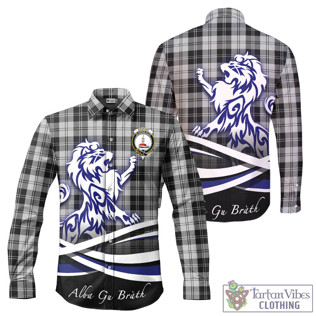 erskine-black-and-white-tartan-long-sleeve-button-up-shirt-with-alba-gu-brath-regal-lion-emblem