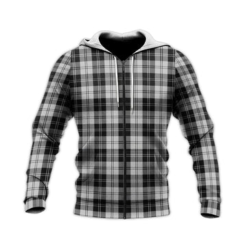 Erskine Black and White Tartan Knitted Hoodie