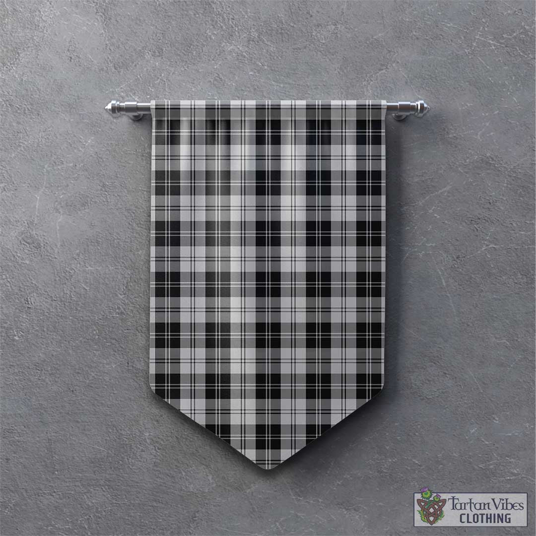 Tartan Vibes Clothing Erskine Black and White Tartan Gonfalon, Tartan Banner