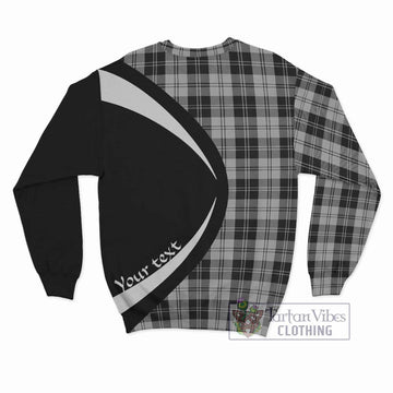 Erskine Black and White Tartan Sweatshirt with Family Crest Circle Style