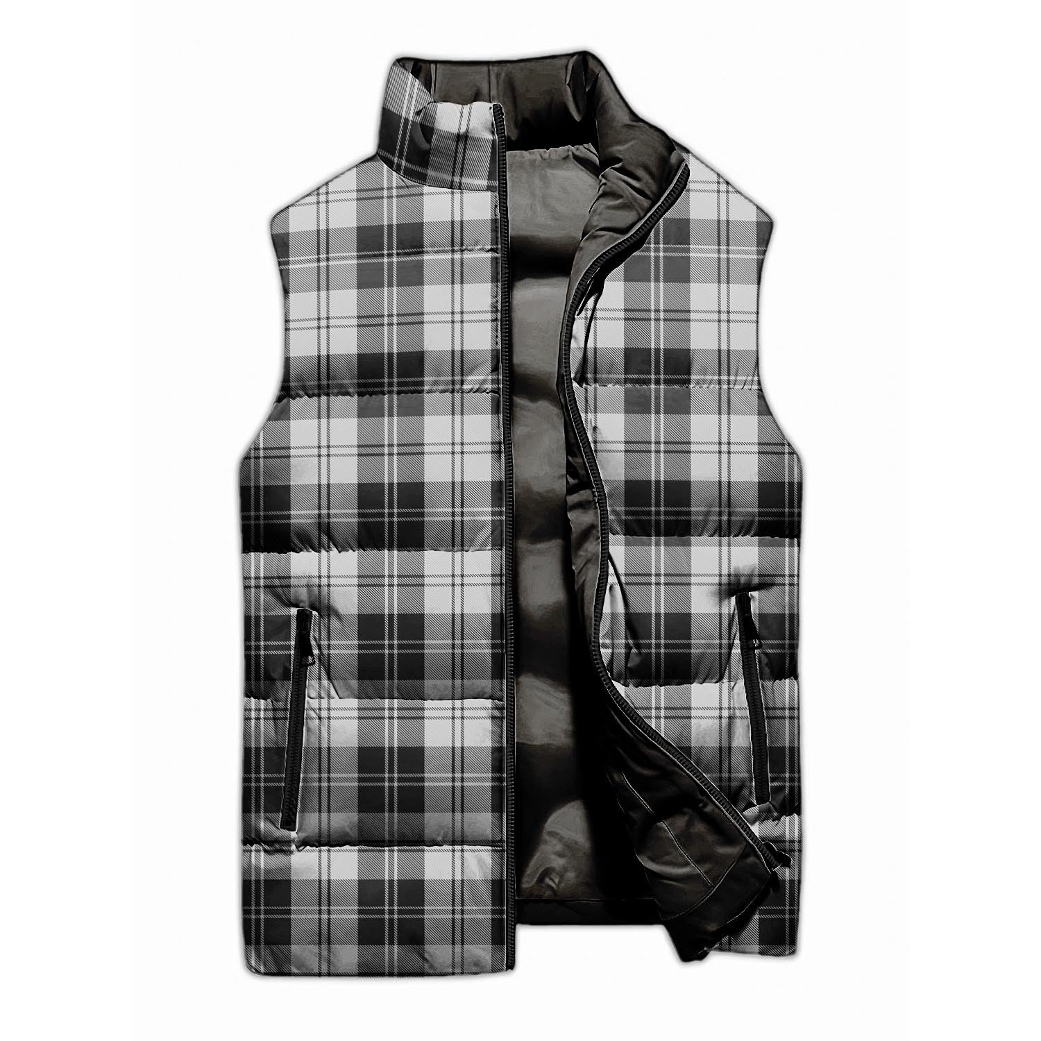 Erskine Black and White Tartan Sleeveless Puffer Jacket - Tartanvibesclothing