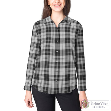 Erskine Black and White Tartan Women's Casual Shirt