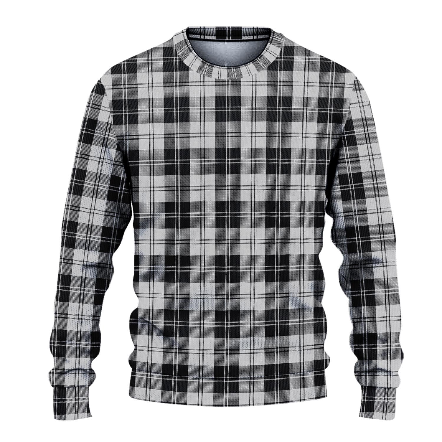 Erskine Black and White Tartan Knitted Sweater - Tartanvibesclothing