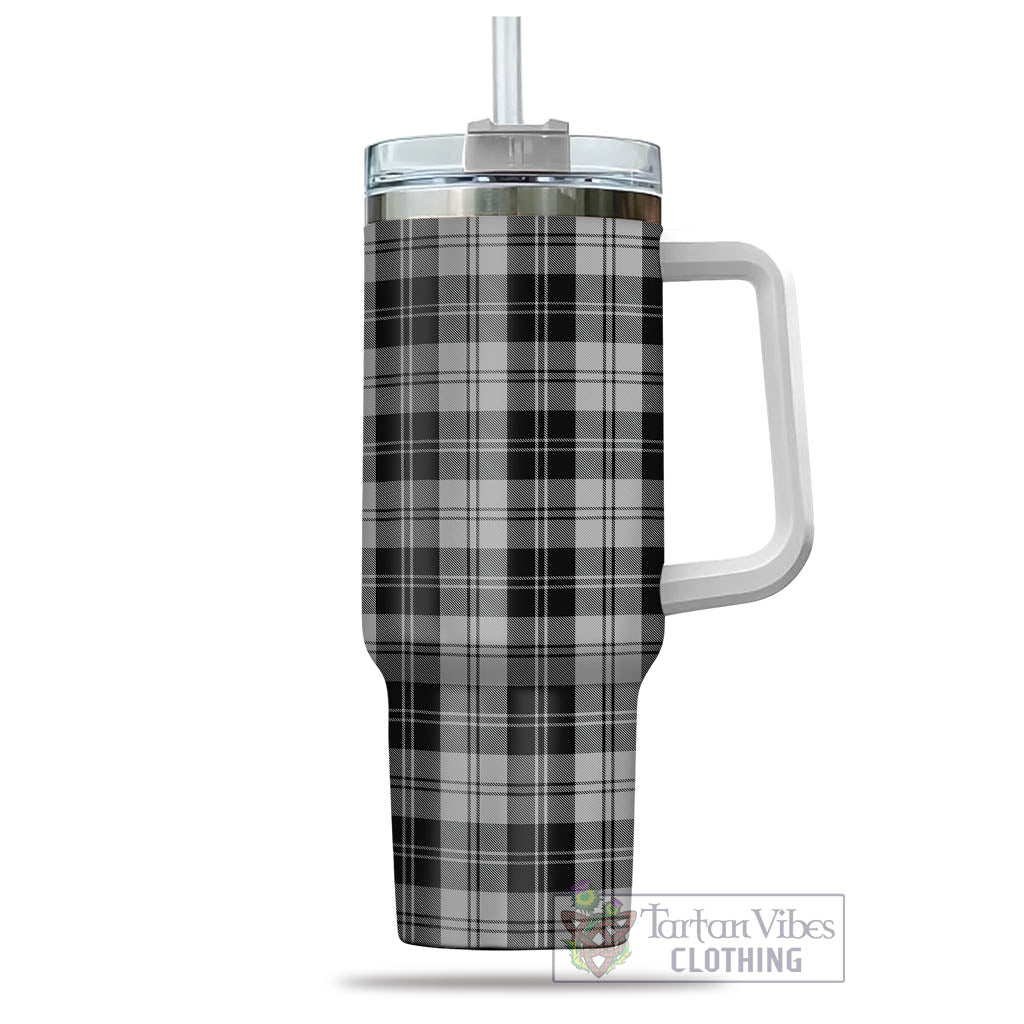 Tartan Vibes Clothing Erskine Black and White Tartan Tumbler with Handle