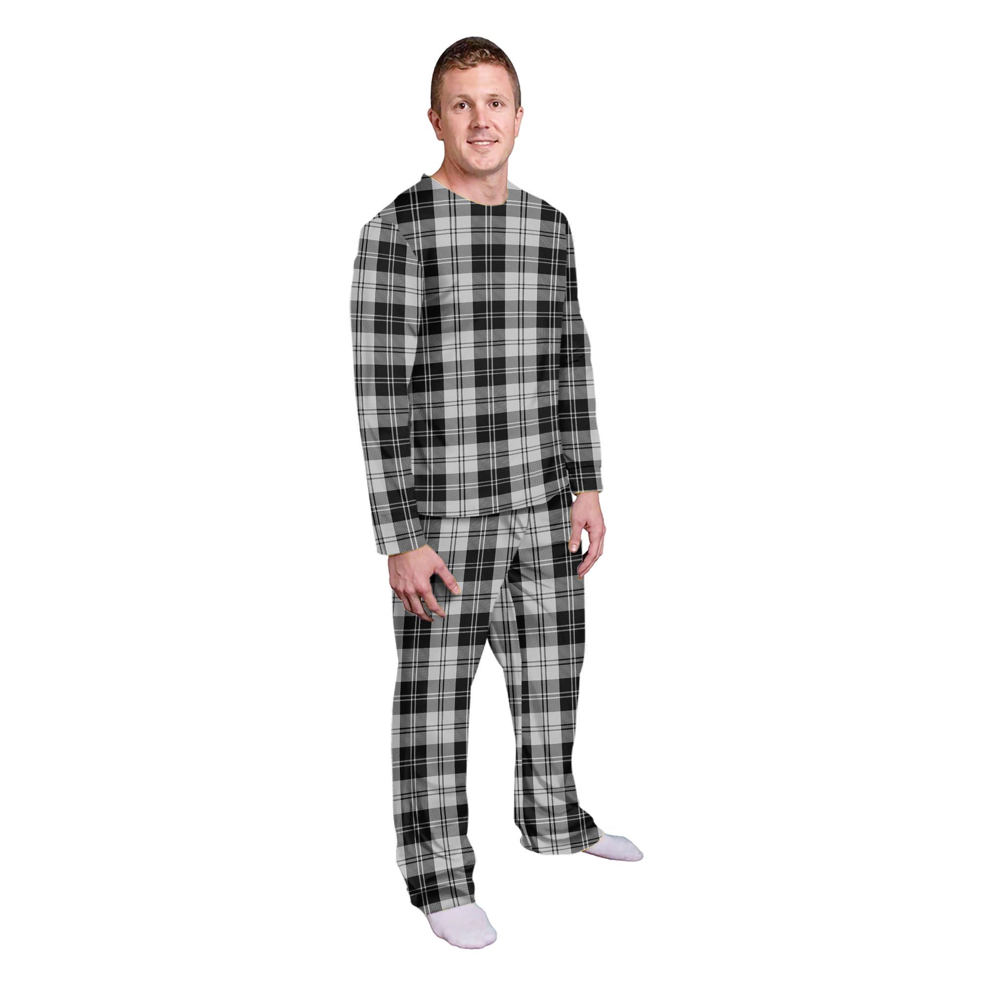 Erskine Black and White Tartan Pajamas Family Set - Tartan Vibes Clothing