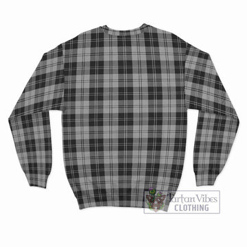 Erskine Black and White Tartan Sweatshirt with Family Crest DNA In Me Style