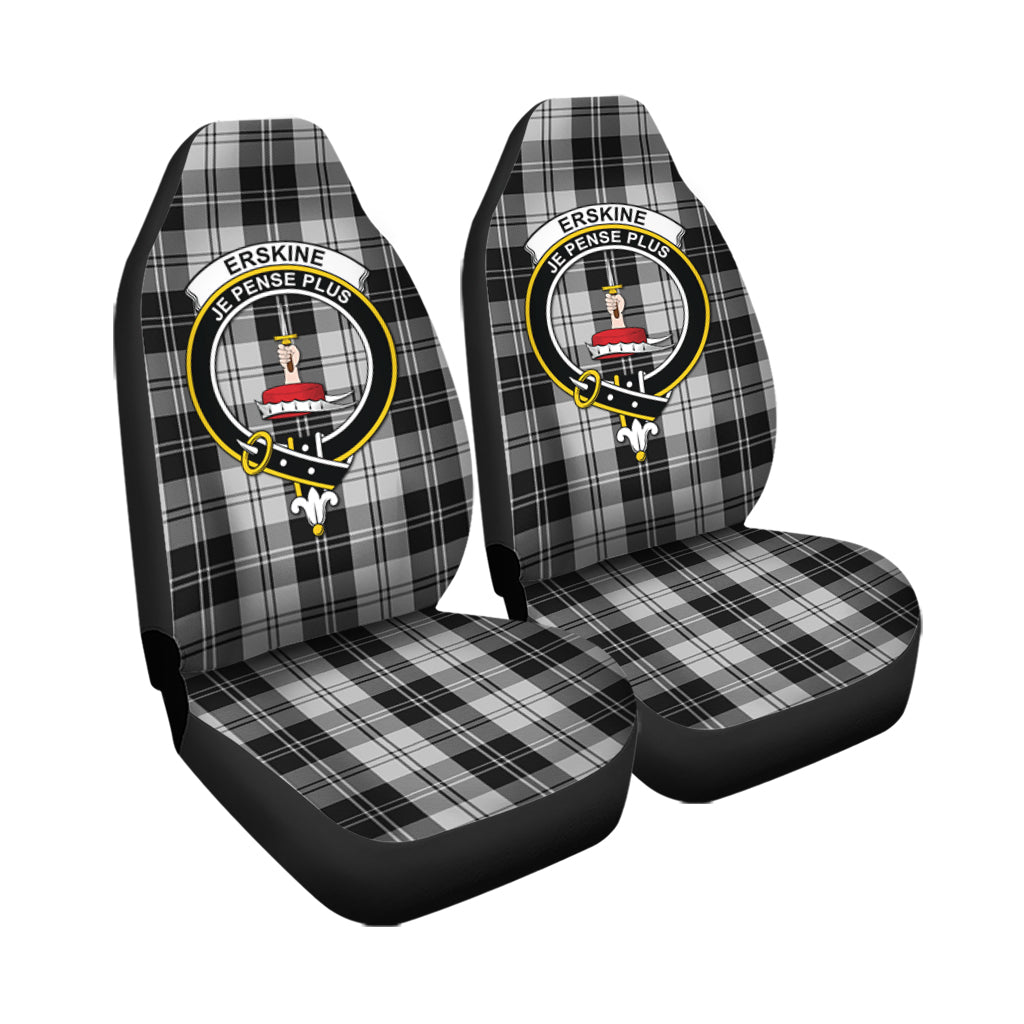 Erskine Black and White Tartan Car Seat Cover with Family Crest - Tartanvibesclothing