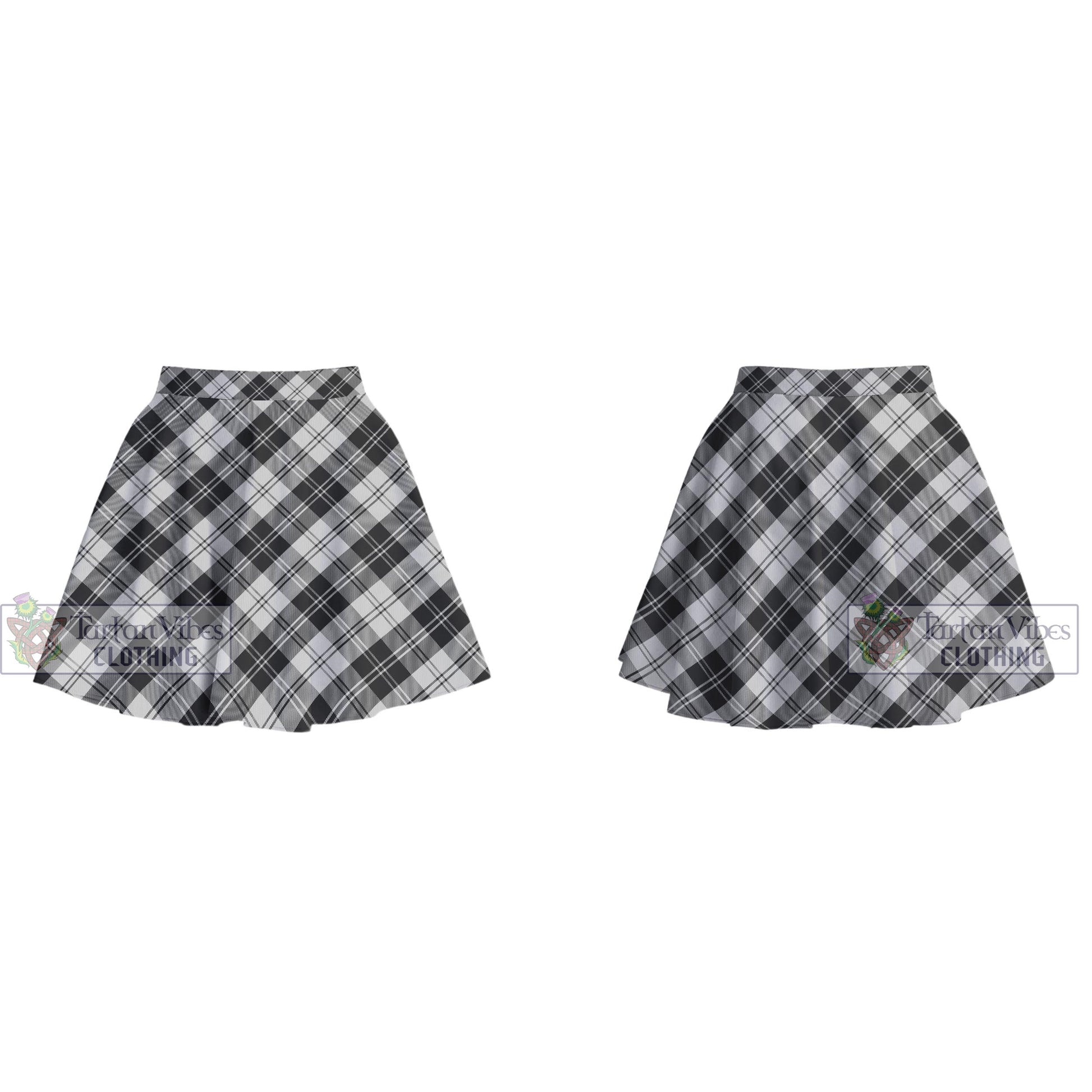 Tartan Vibes Clothing Erskine Black and White Tartan Women's Plated Mini Skirt