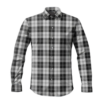 Erskine Black and White Tartan Long Sleeve Button Up Shirt