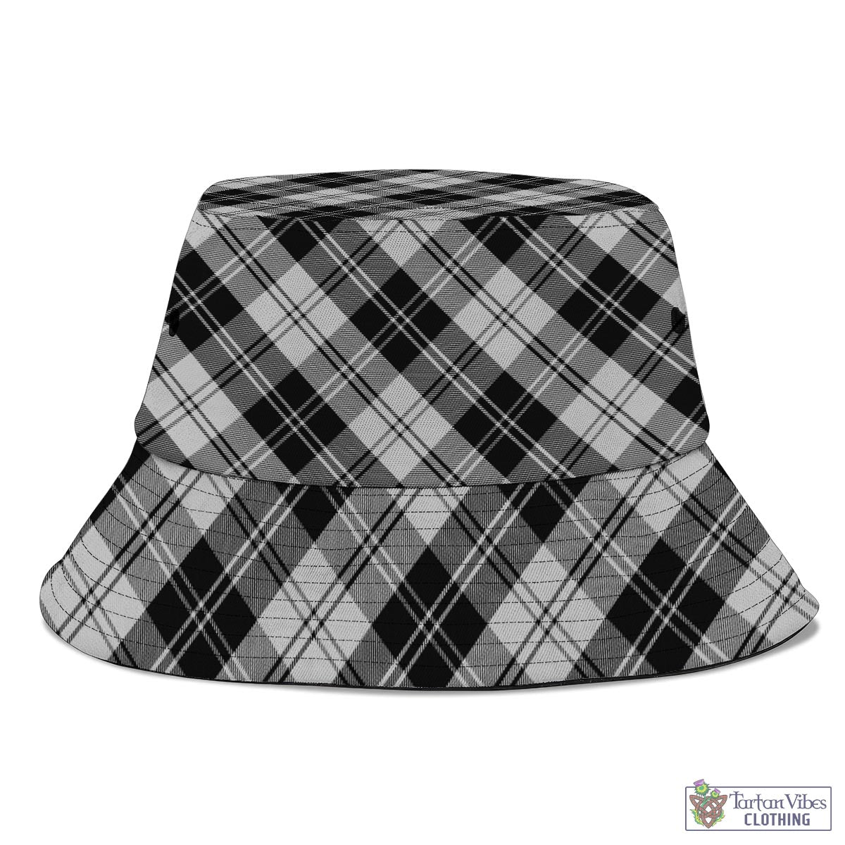 Tartan Vibes Clothing Erskine Black and White Tartan Bucket Hat