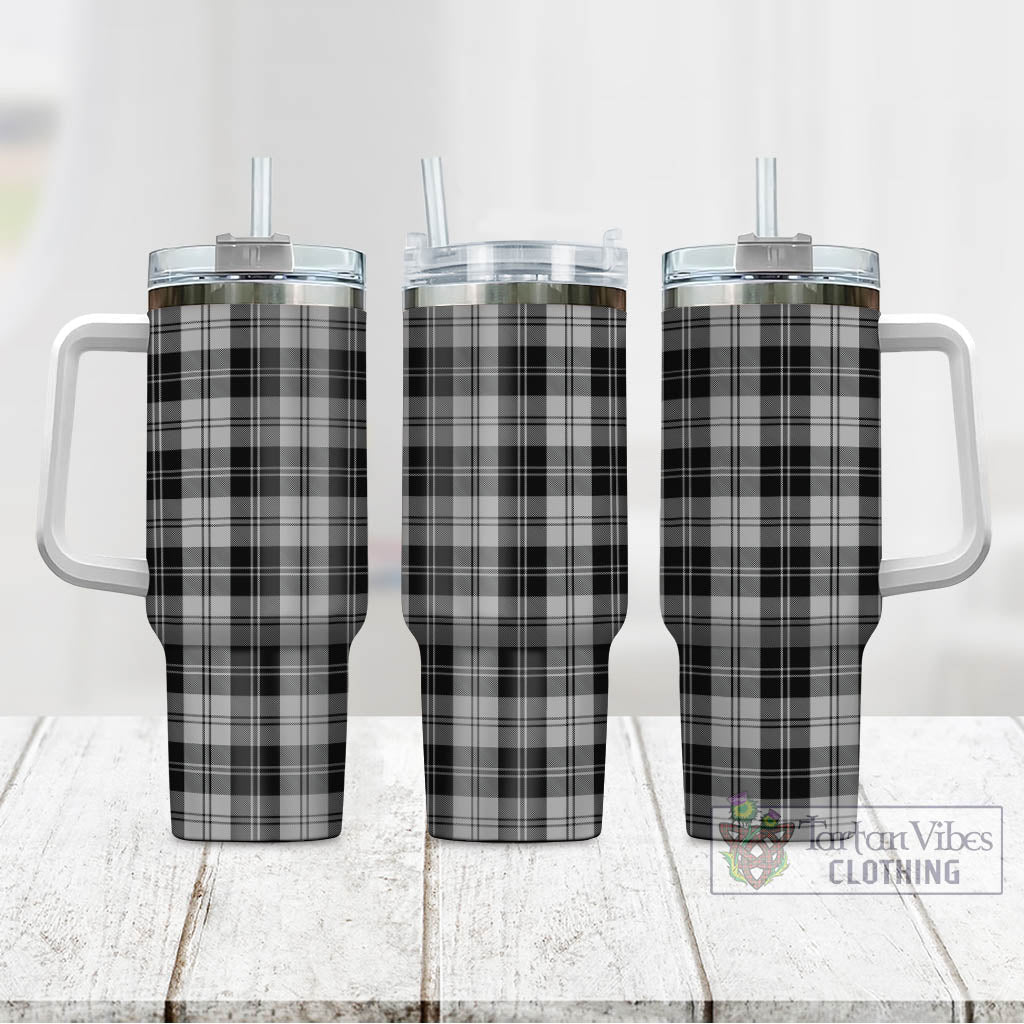 Tartan Vibes Clothing Erskine Black and White Tartan Tumbler with Handle