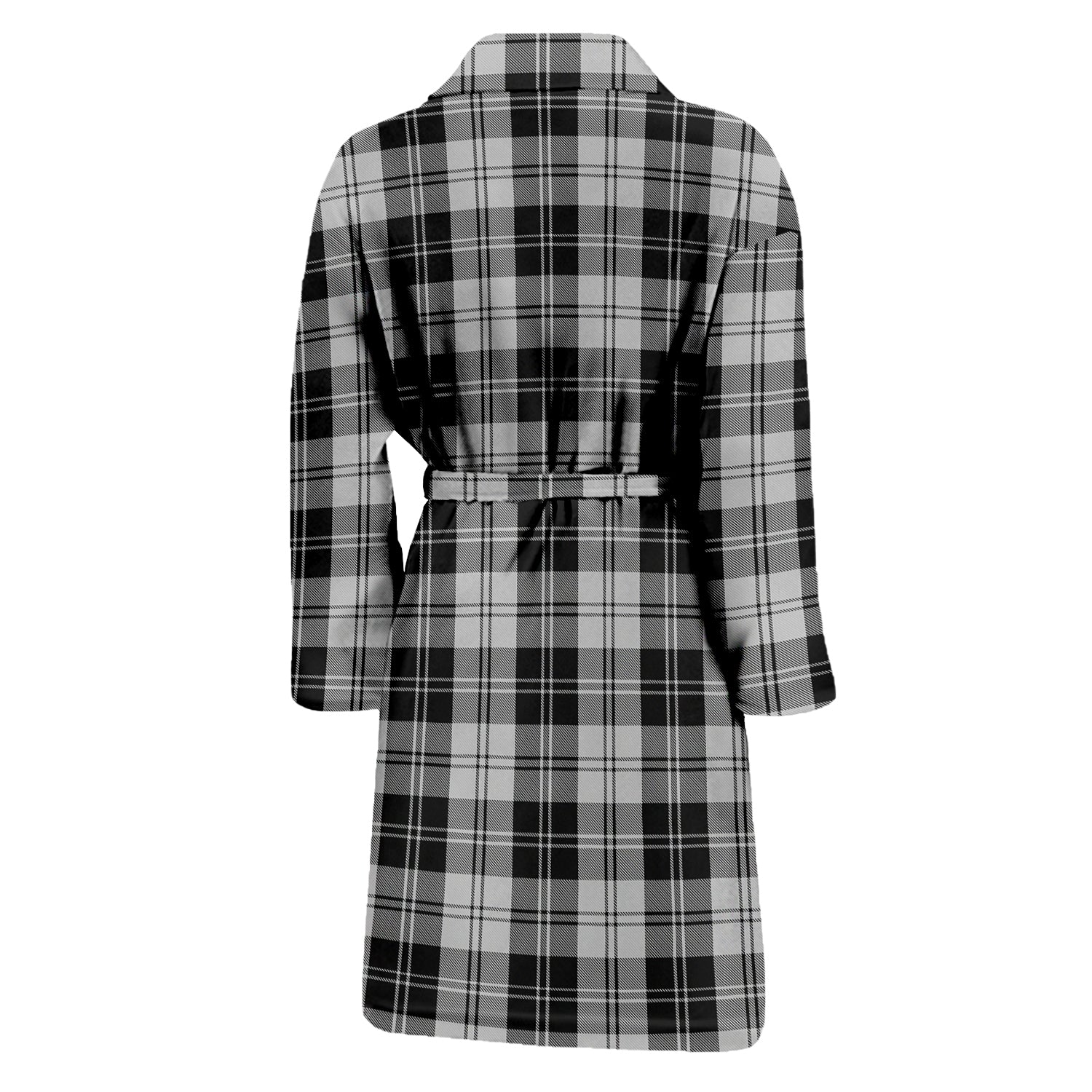 Erskine Black and White Tartan Bathrobe with Family Crest - Tartan Vibes Clothing