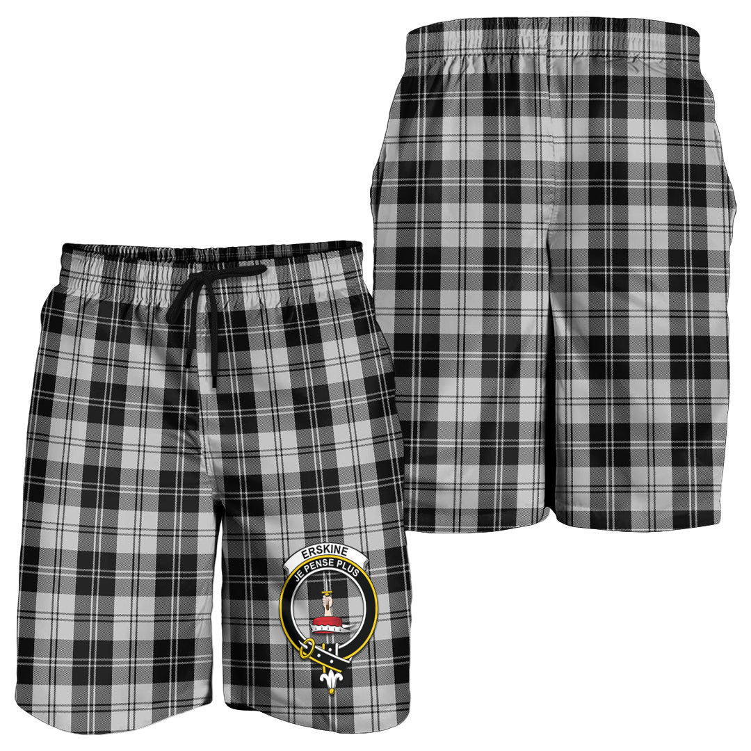 erskine-black-and-white-tartan-mens-shorts-with-family-crest