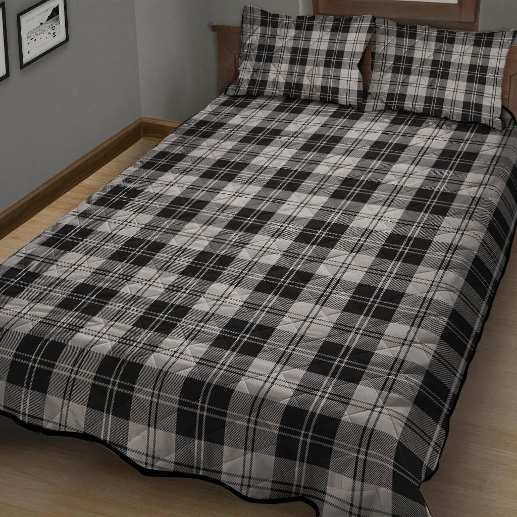 Erskine Black and White Tartan Quilt Bed Set - Tartan Vibes Clothing