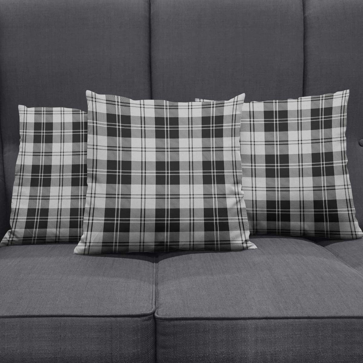 Erskine Black and White Tartan Pillow Cover - Tartanvibesclothing