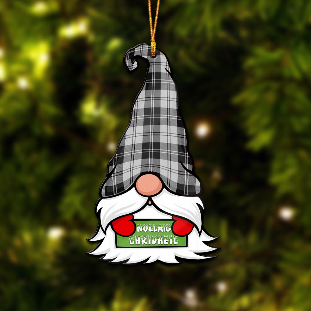 Erskine Black and White Gnome Christmas Ornament with His Tartan Christmas Hat - Tartan Vibes Clothing