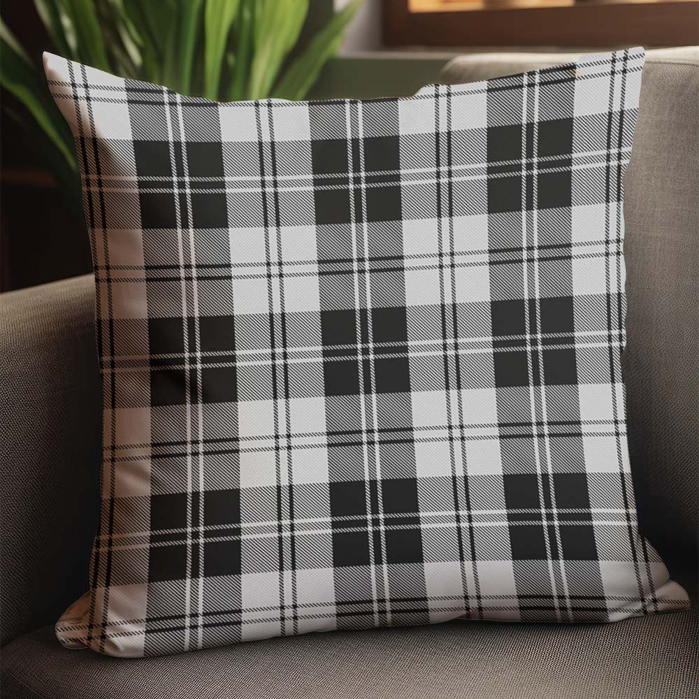 Erskine Black and White Tartan Pillow Cover - Tartanvibesclothing