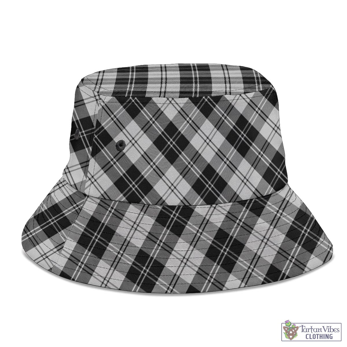 Tartan Vibes Clothing Erskine Black and White Tartan Bucket Hat