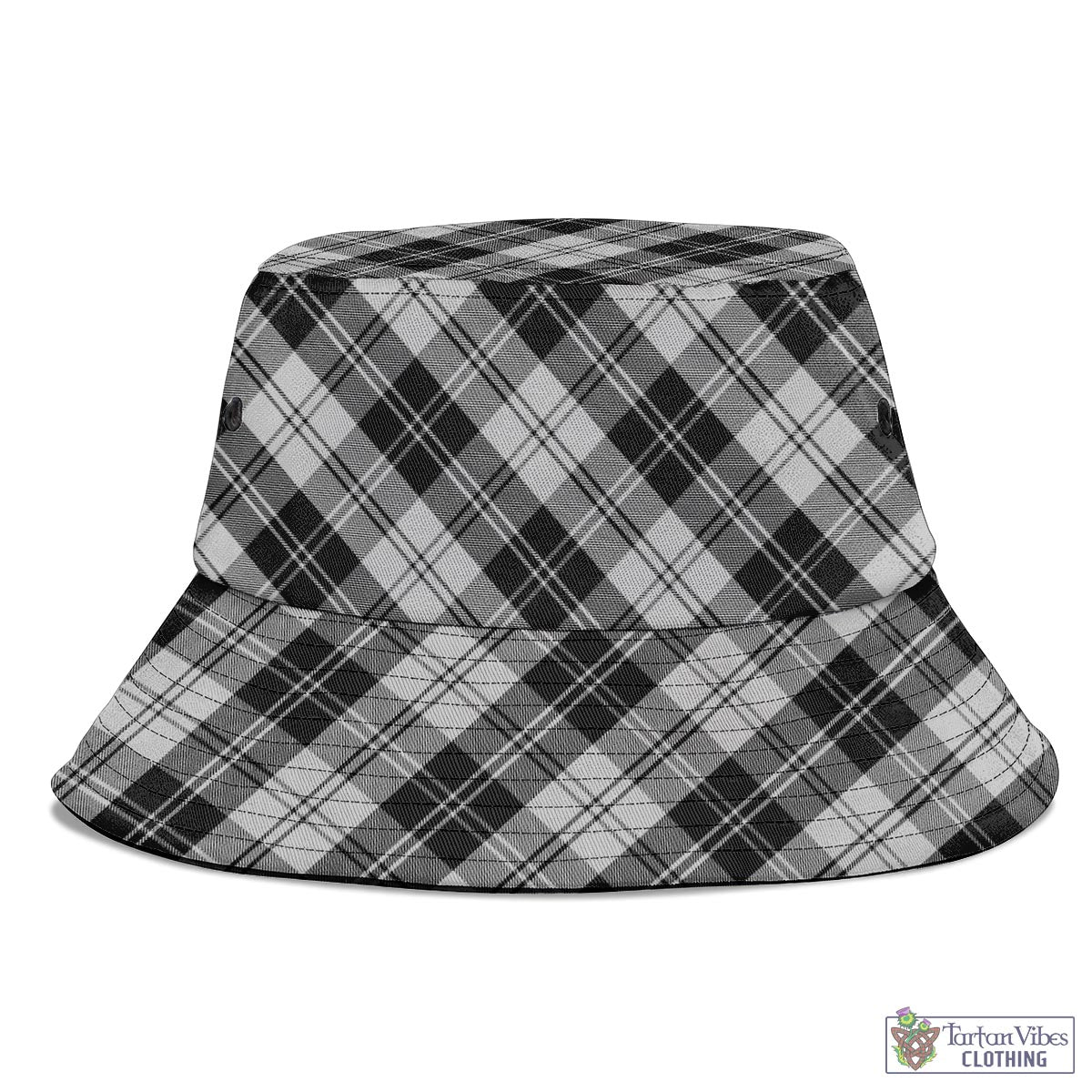 Tartan Vibes Clothing Erskine Black and White Tartan Bucket Hat