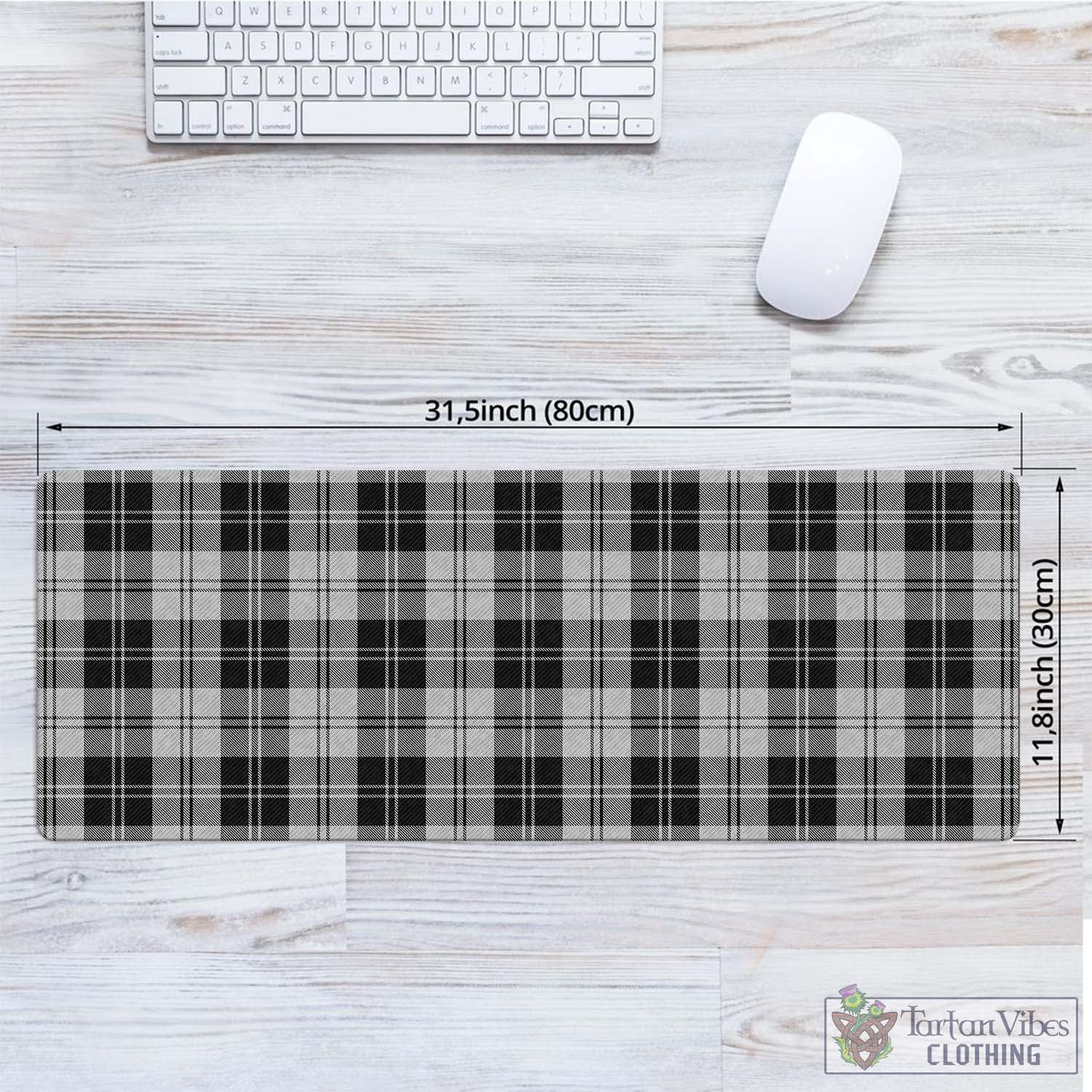 Tartan Vibes Clothing Erskine Black and White Tartan Mouse Pad