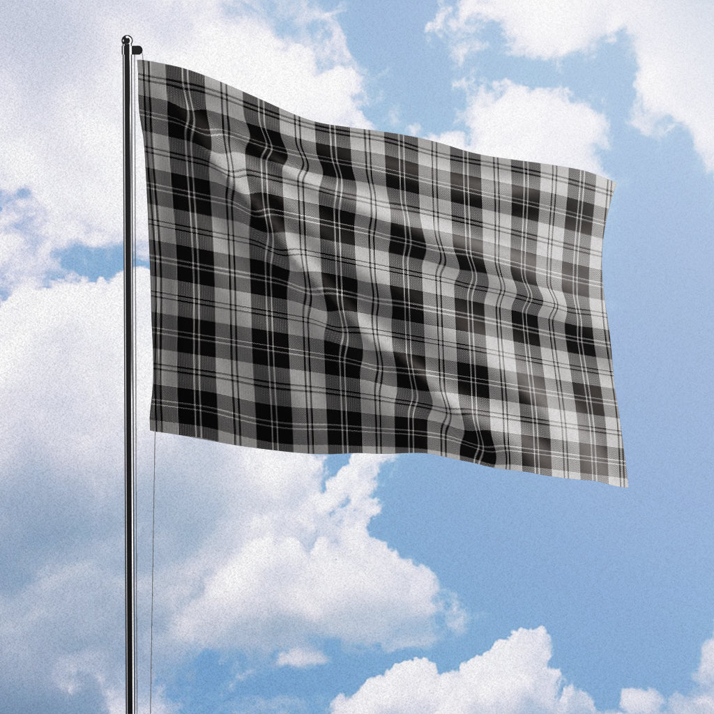 Erskine Black and White Tartan Flag House Flag (Horizontal) - Tartan Vibes Clothing