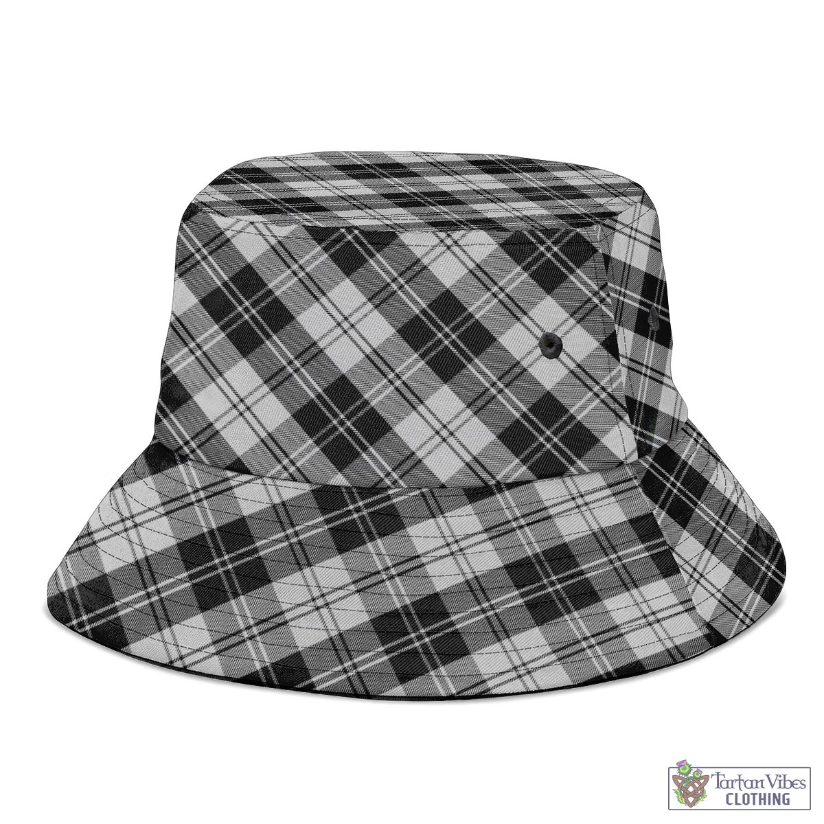 Tartan Vibes Clothing Erskine Black and White Tartan Bucket Hat