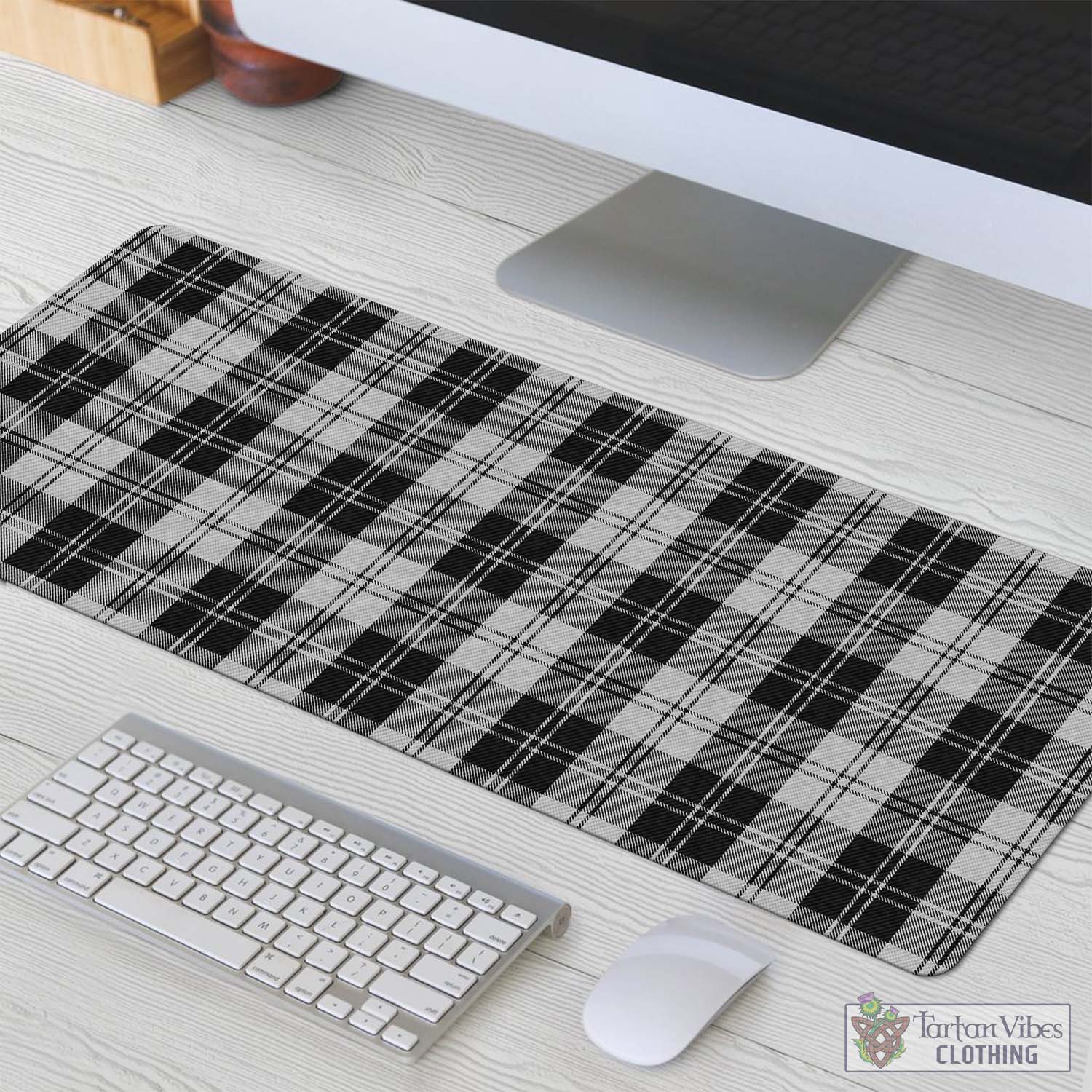 Tartan Vibes Clothing Erskine Black and White Tartan Mouse Pad