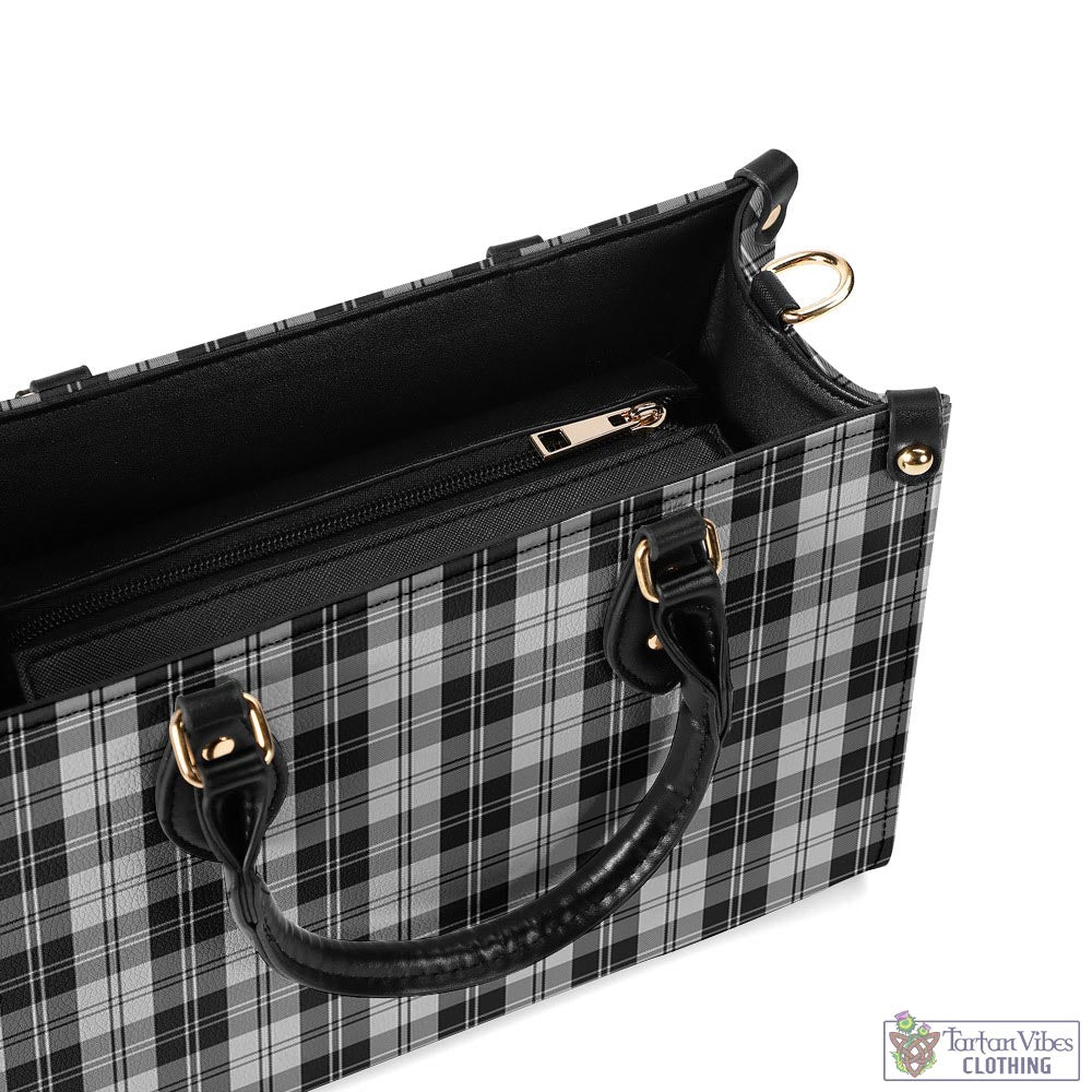 Tartan Vibes Clothing Erskine Black and White Tartan Luxury Leather Handbags