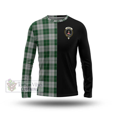 Erskine Green Tartan Long Sleeve T-Shirt with Family Crest and Half Of Me Style