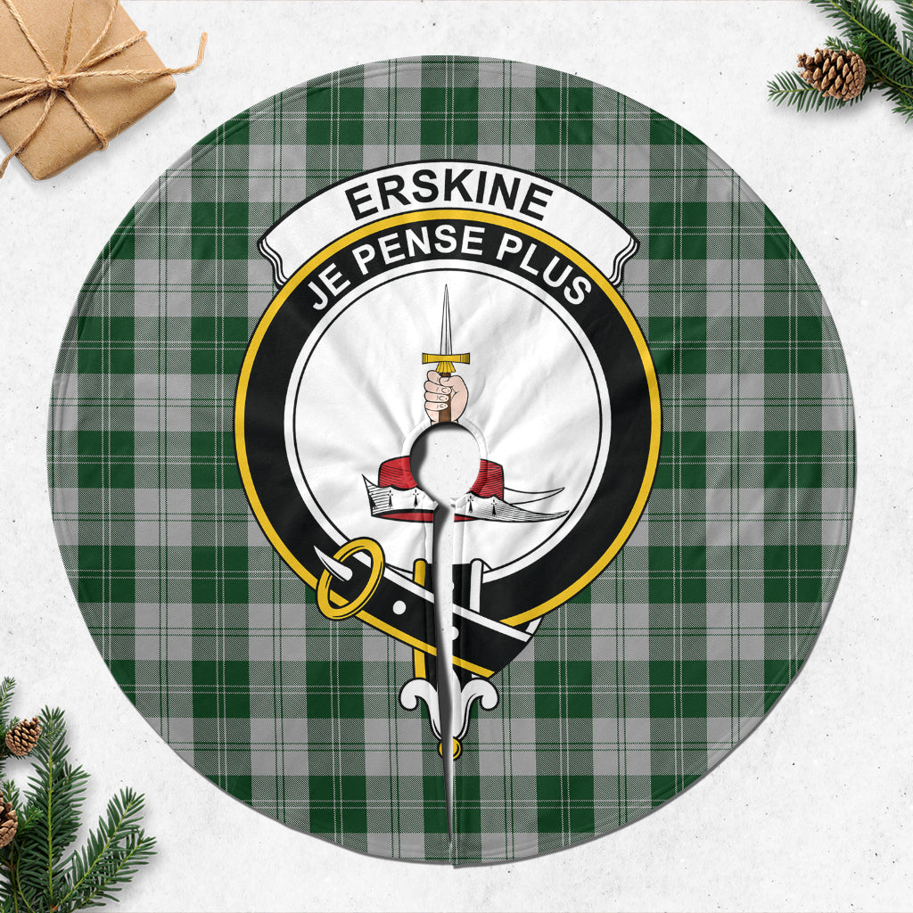 Erskine Green Tartan Christmas Tree Skirt with Family Crest - Tartanvibesclothing