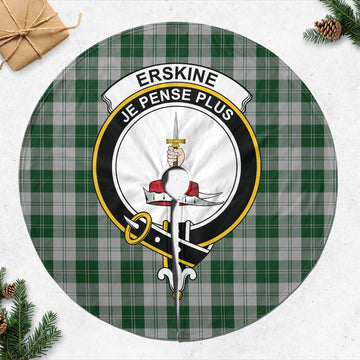 Erskine Green Tartan Christmas Tree Skirt with Family Crest