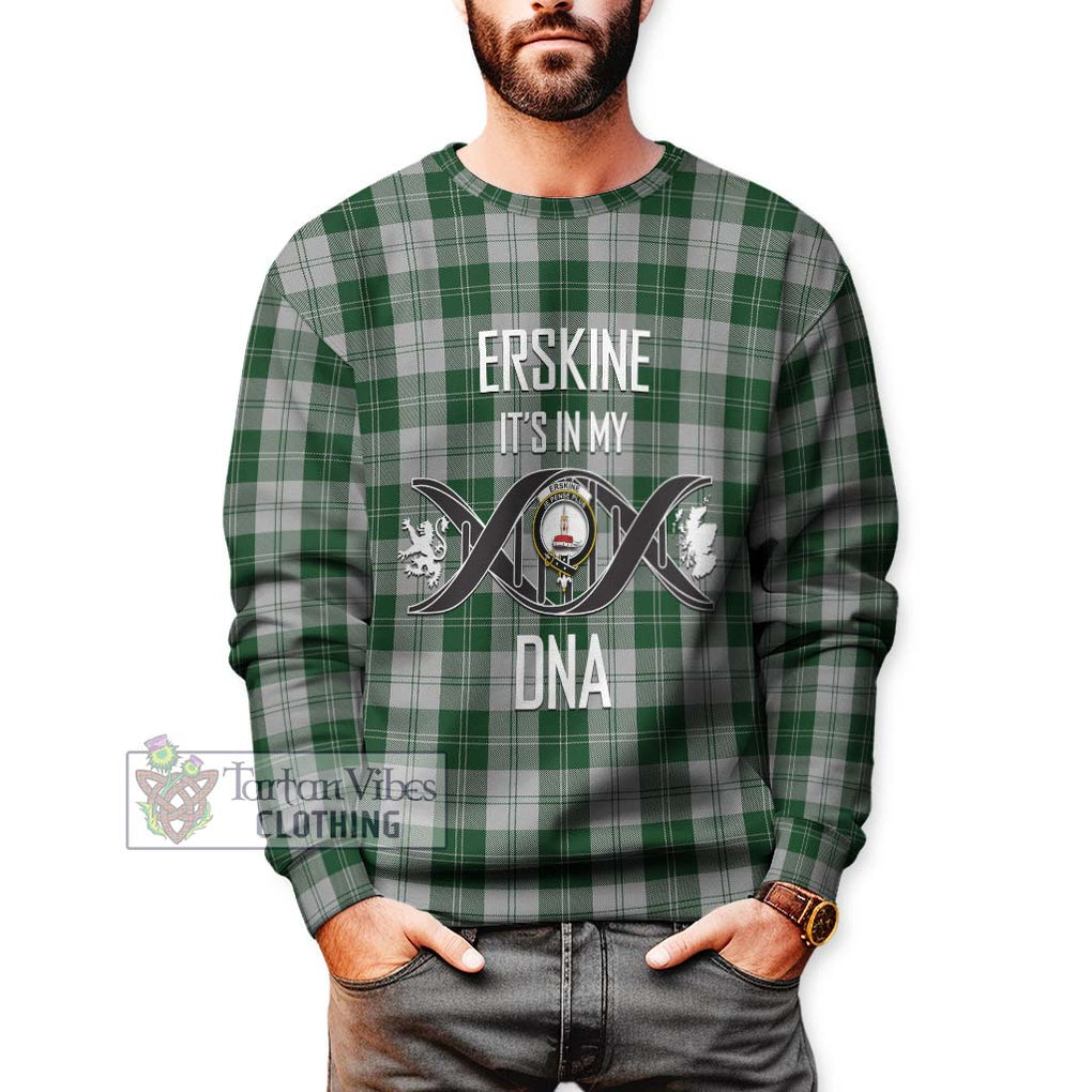 Erskine Green Tartan Sweatshirt with Family Crest DNA In Me Style Unisex - Tartanvibesclothing Shop