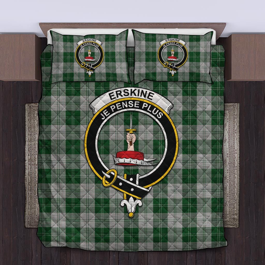 Erskine Green Tartan Quilt Bed Set with Family Crest Twin - Tartan Vibes Clothing